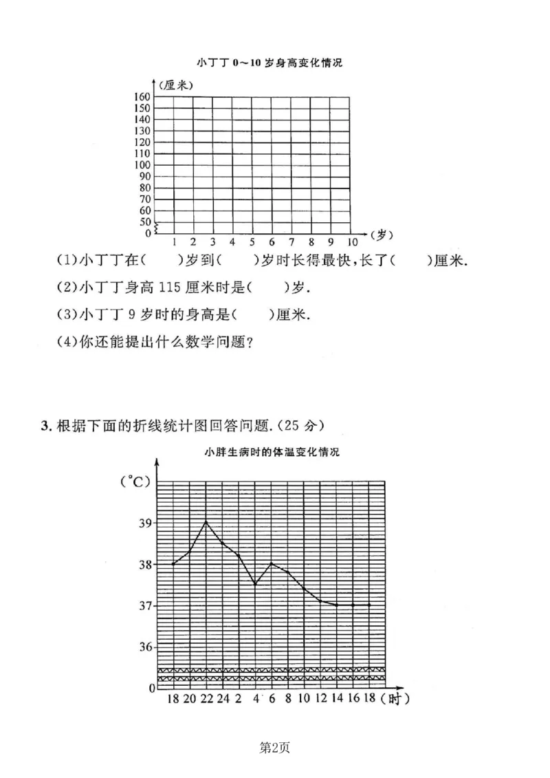 《四年级（下）数学统计概率专项测试卷《沪教版》_赠送2026小学1-6年级资料合集(按需自取)_四年级_四年级（下）数学统计概率专项测试卷《沪教版》》第2页预览