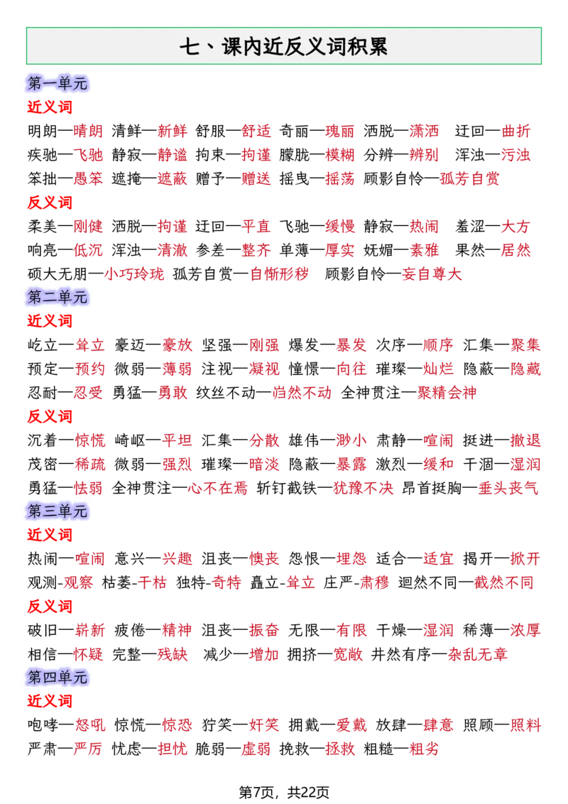 《六年级（上）语文期末复习知识点(押题考点)_赠送2026小学1-6年级资料合集(按需自取)_六年级_六年级（上）语文期末复习知识点(押题考点)》第7页预览