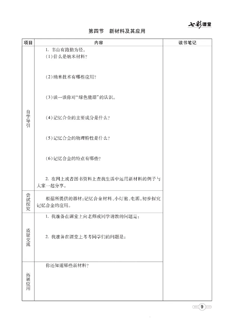《物理北师大8a预习卡_初中《预习卡》_初中物理_北师大》第10页预览