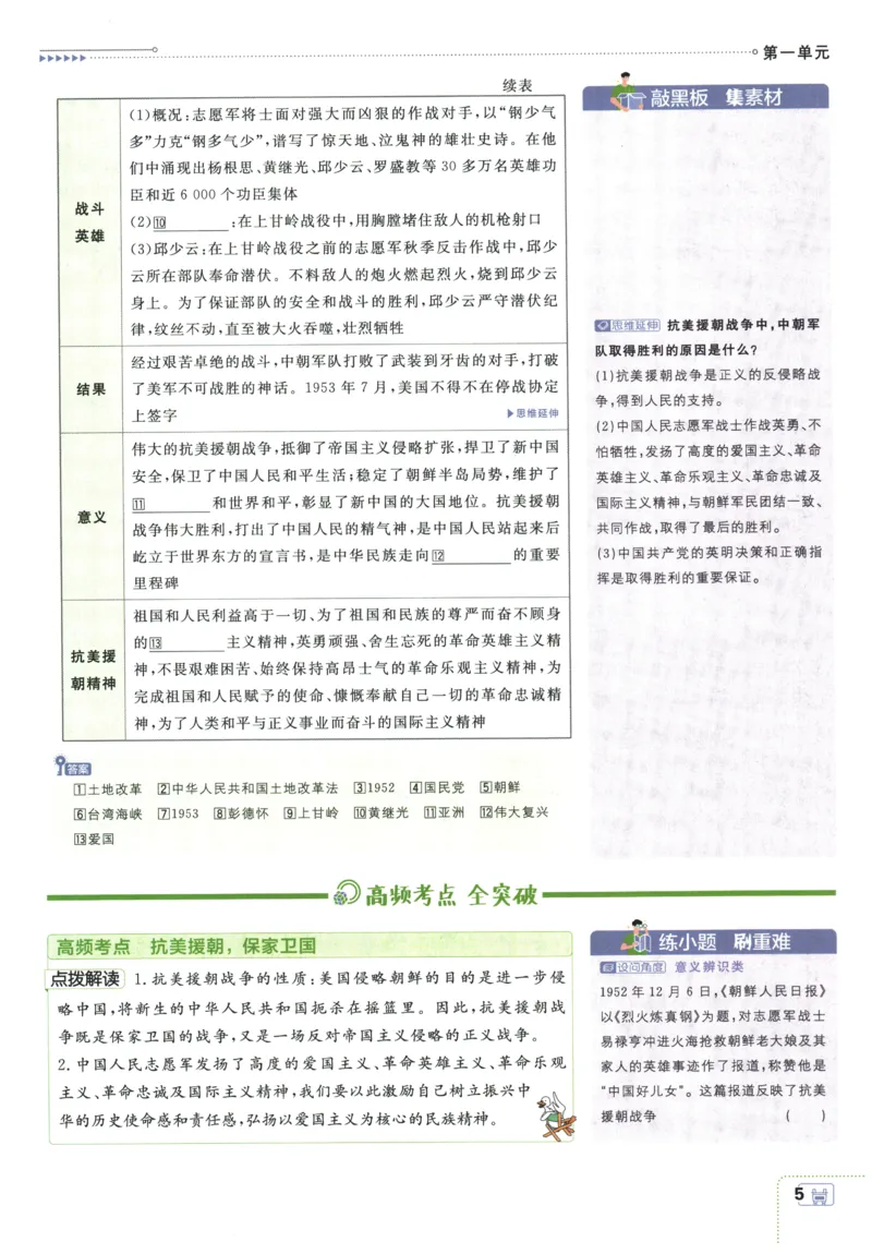 《2026春《初中历史•必刷题》8下(人教)狂K重点_新八下历史_09、同步练习题+答案解析》第9页预览