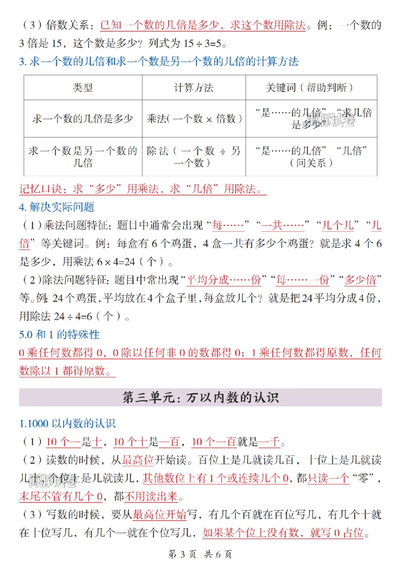 《二年级（下）数学全册重点知识归纳_赠送2026小学1-6年级资料合集(按需自取)_二年级》第3页预览
