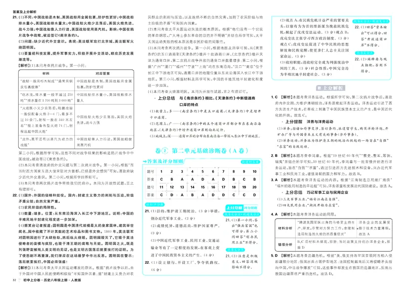 《2025秋初中上分卷历史8年级上册解析册_初中全科目同步习题+精品试卷(7-9年级)_25秋初中历史《同步习题+精品试卷》_上册_《初中上分卷》2025秋_2026版_2026《初中上分卷•历史》8上》第4页预览