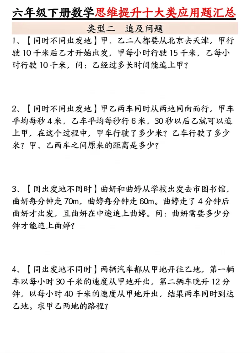 《六年级（下）数学思维提升十大类应用题汇总_赠送2026小学1-6年级资料合集(按需自取)_六年级_六年级（下）数学思维提升十大类应用题汇总》第2页预览
