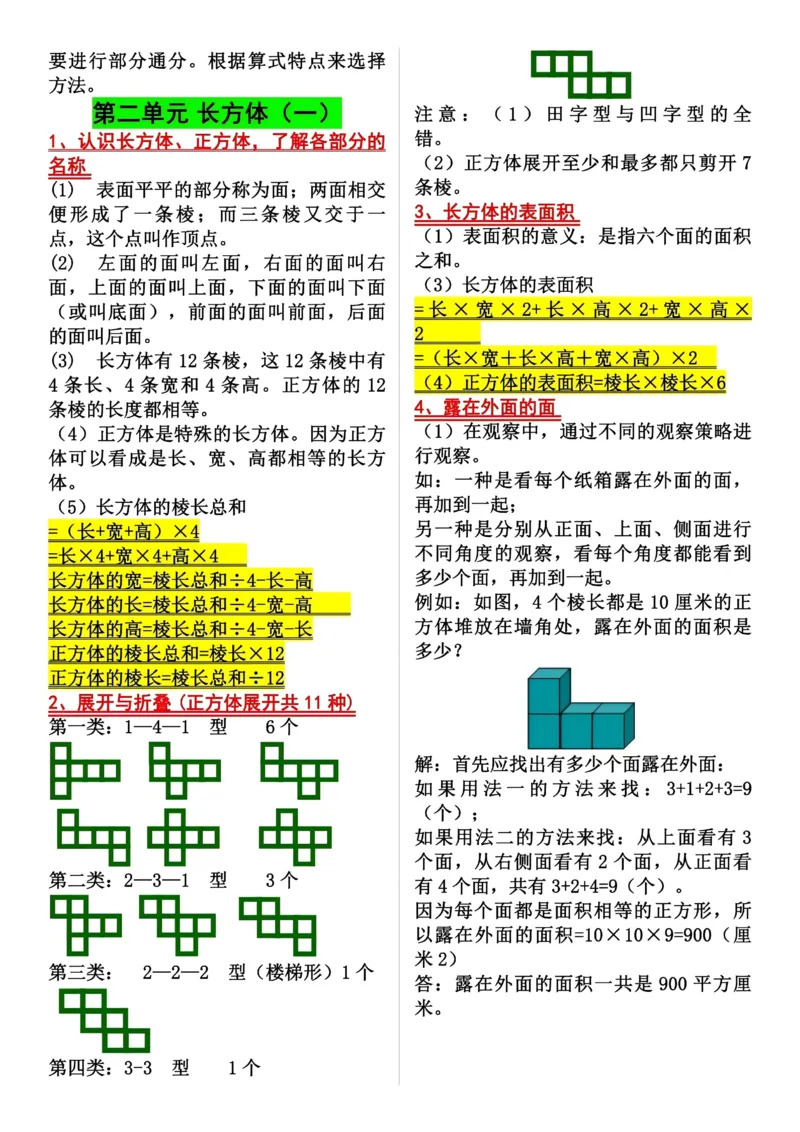《五年级（下）数学知识点归纳《北师版》_赠送2026小学1-6年级资料合集(按需自取)_五年级》第2页预览