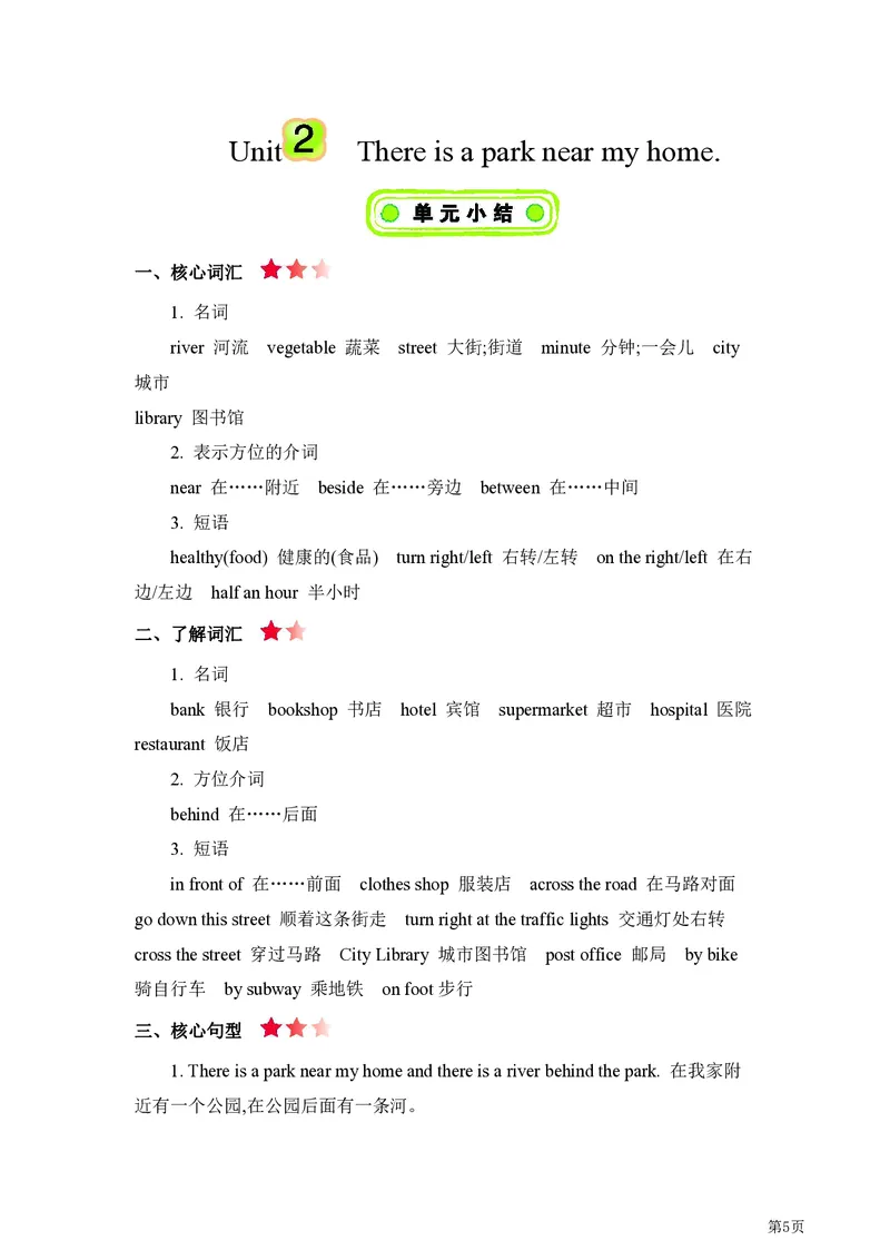 《六年级（下）英语单元要点汇总《人教精通版》_赠送2026小学1-6年级资料合集(按需自取)_六年级_六年级（下）英语单元要点汇总《人教精通版》》第5页预览
