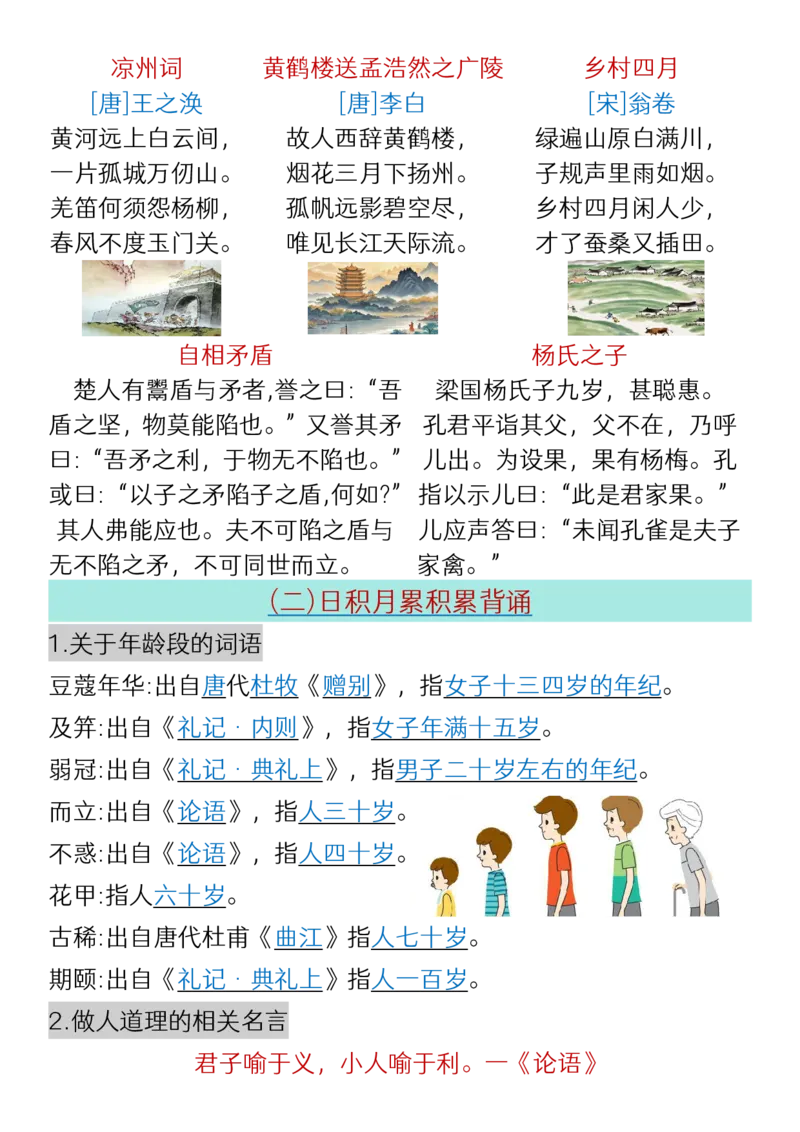 《五年级(下）语文寒假预习全册必背知识汇总_赠送2026小学1-6年级资料合集(按需自取)_五年级_五年级(下）语文寒假预习全册必背知识汇总》第2页预览