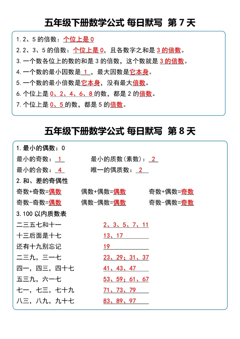 《五年级（下）数学公式每日默写小纸条_赠送2026小学1-6年级资料合集(按需自取)_五年级_五年级（下）数学公式每日默写小纸条》第4页预览