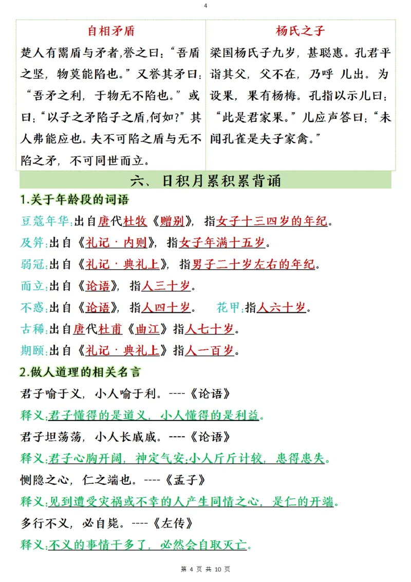 《五年级（下）语文寒假预习全册必背知识点_赠送2026小学1-6年级资料合集(按需自取)_五年级_五年级（下）语文寒假预习全册必背知识点》第4页预览