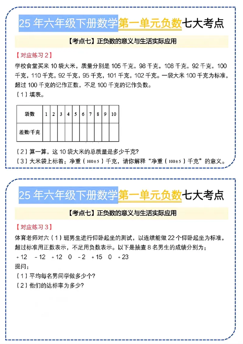 《六年级（下）数学第一单元负数七大考点小纸条《人教版》_赠送2026小学1-6年级资料合集(按需自取)_六年级_六年级（下）数学第一单元负数七大考点小纸条《人教版》》第10页预览