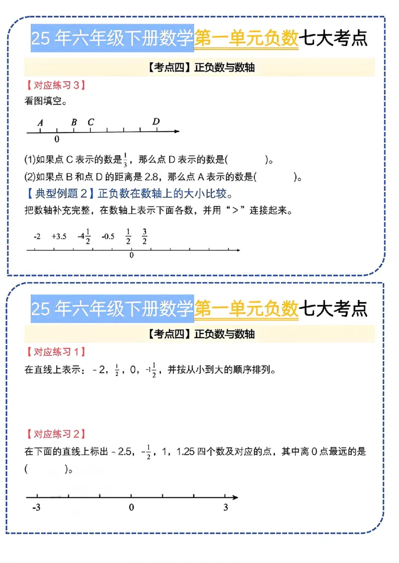 《六年级（下）数学第一单元负数七大考点小纸条《人教版》_赠送2026小学1-6年级资料合集(按需自取)_六年级_六年级（下）数学第一单元负数七大考点小纸条《人教版》》第3页预览