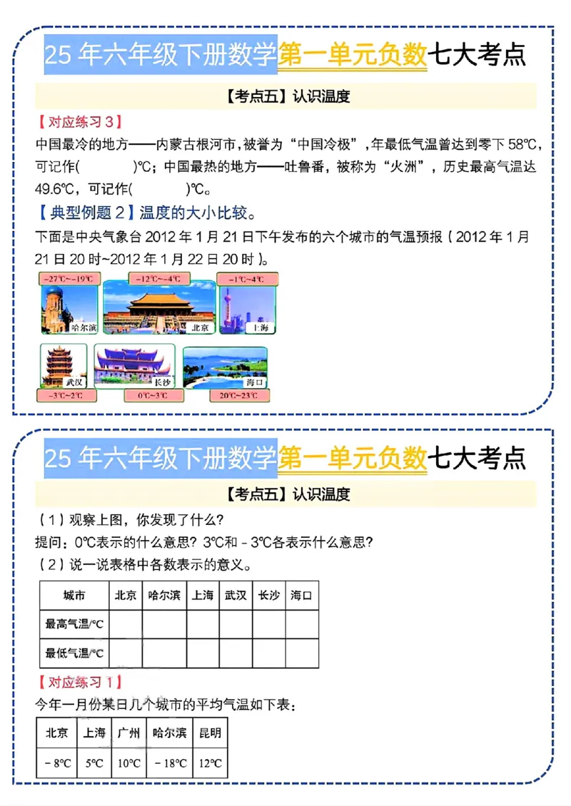 《六年级（下）数学第一单元负数七大考点小纸条《人教版》_赠送2026小学1-6年级资料合集(按需自取)_六年级_六年级（下）数学第一单元负数七大考点小纸条《人教版》》第6页预览