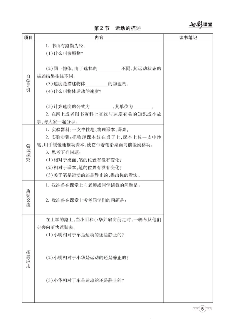 《物理教科版8a预习卡_初中《预习卡》_初中物理_教科版》第6页预览