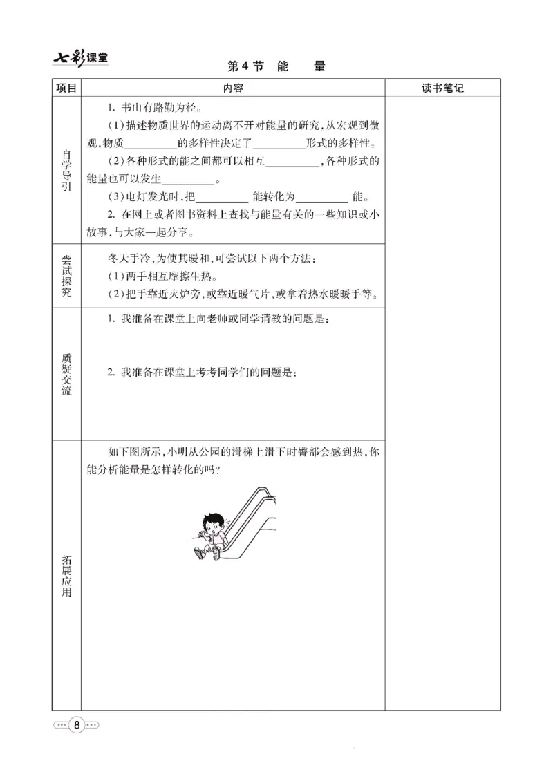 《物理教科版8a预习卡_初中《预习卡》_初中物理_教科版》第9页预览