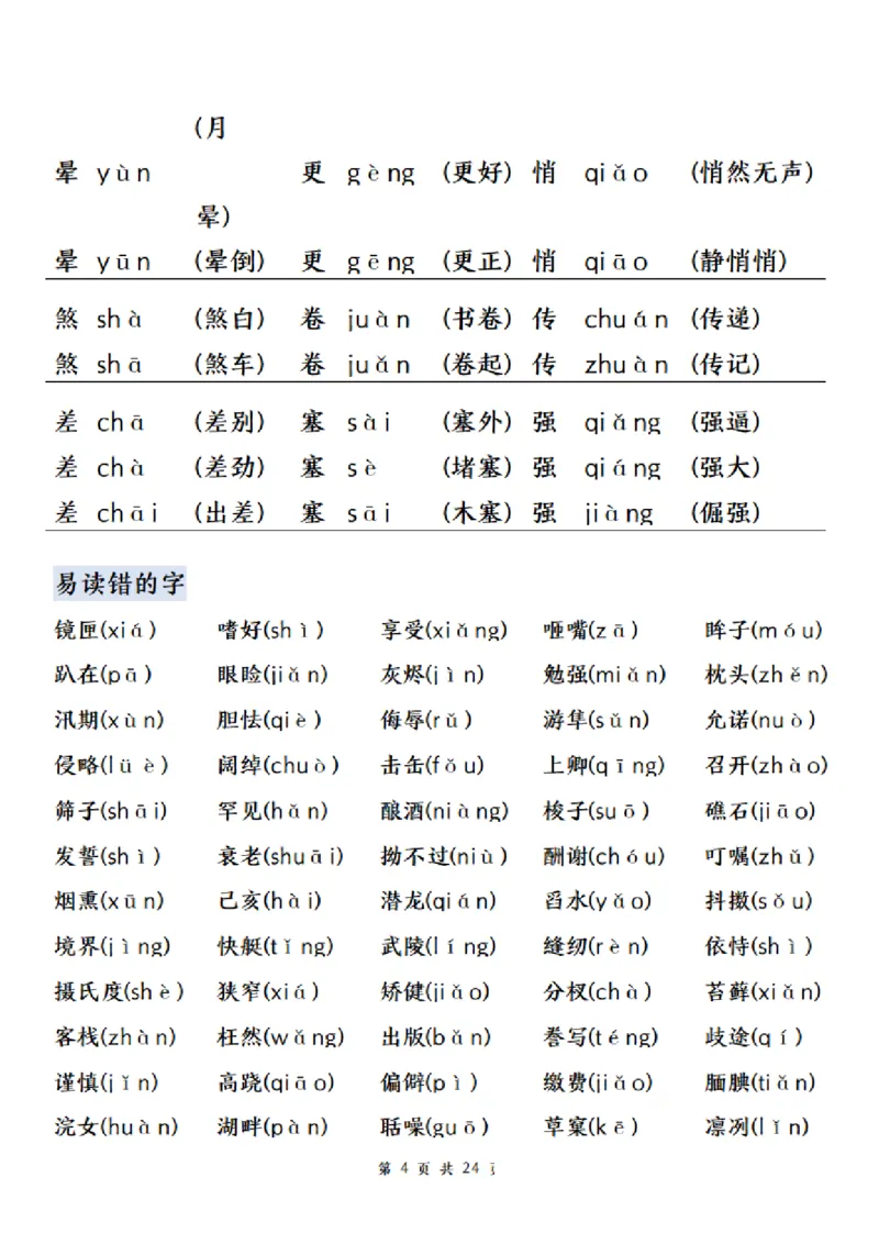 《五年级（上）语文期末总复习高频考点归纳合集_赠送2026小学1-6年级资料合集(按需自取)_五年级_五年级（上）语文期末总复习高频考点归纳合集》第4页预览