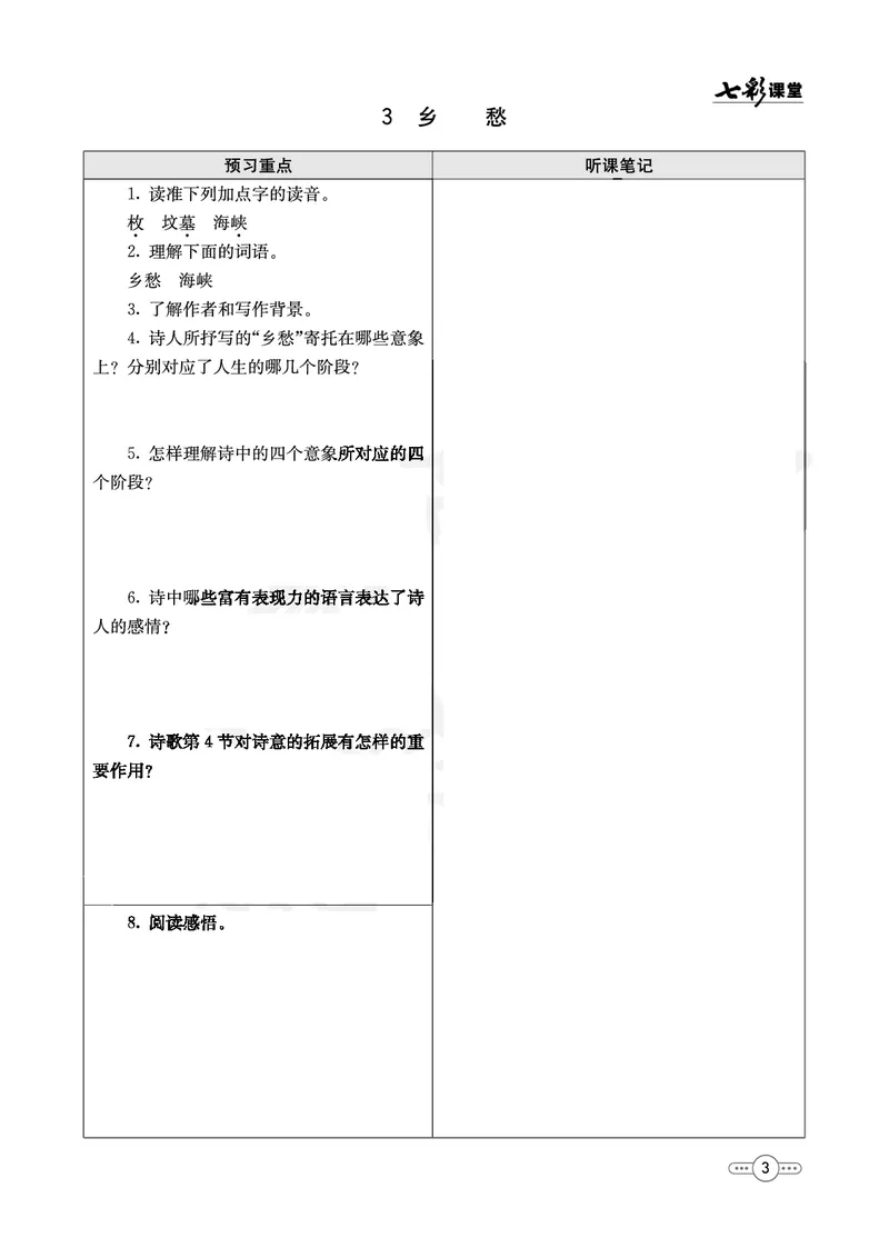 《部编版语文九年级上册预习卡_初中《预习卡》_初中语文》第4页预览