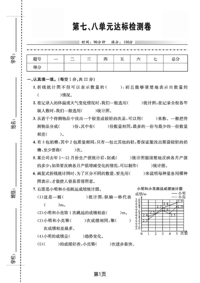 《五年级（下）数学第七、八单元达标检测卷《人教版》_赠送2026小学1-6年级资料合集(按需自取)_五年级_五年级（下）数学第七、八单元达标检测卷《人教版》》第1页预览
