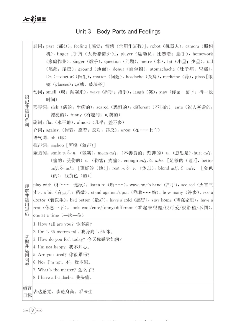 《英语冀教版7a预习卡_初中《预习卡》_初中英语_初中英语预习卡（冀教版）》第9页预览