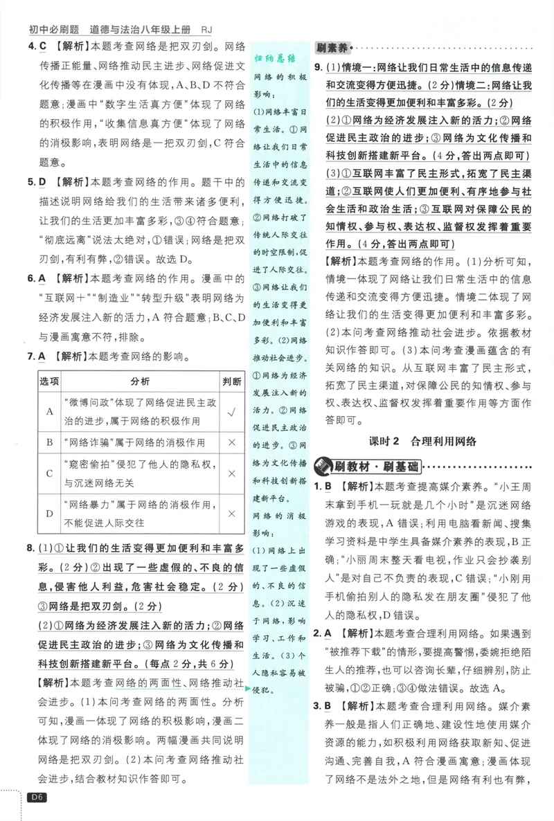 《25版初中必刷题道法8上(人教版)批注式详答与详析_初中全科目同步习题+精品试卷（7-9年级）_25秋初中道法《同步习题+精品试卷》_初中道法7-9年级上册试卷_《初中必刷题》2025秋》第8页预览