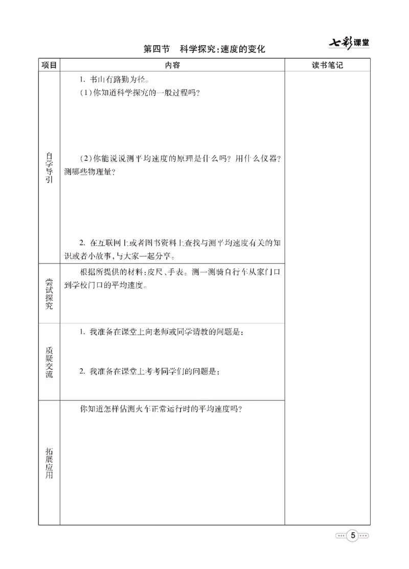 《物理沪科版8a预习卡_初中《预习卡》_初中物理_沪科版》第6页预览