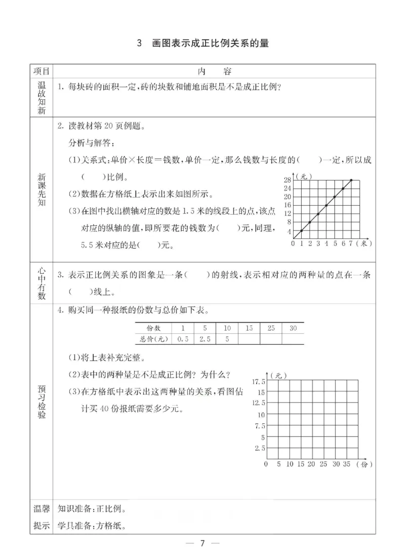 《六年级（下）数学预习卡《冀教版》_1_赠送2026小学1-6年级资料合集(按需自取)_六年级_六年级（下）数学预习卡《冀教版》_1》第7页预览