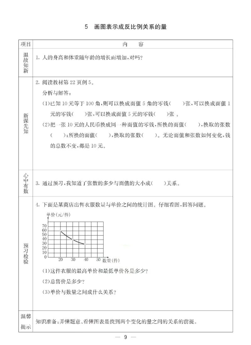 《六年级（下）数学预习卡《冀教版》_1_赠送2026小学1-6年级资料合集(按需自取)_六年级_六年级（下）数学预习卡《冀教版》_1》第9页预览
