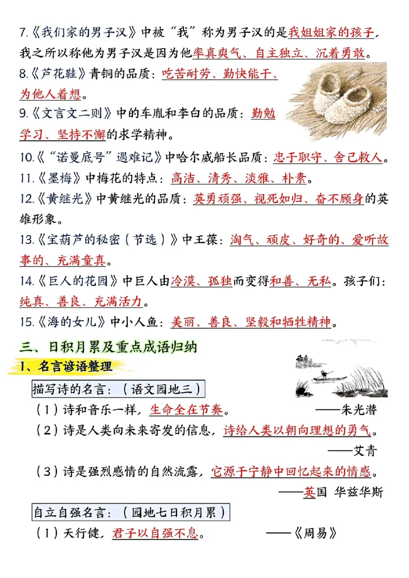 《四年级（下）语文期末总复习重点知识点归纳整理-共29页_赠送2026小学1-6年级资料合集(按需自取)_四年级》第3页预览