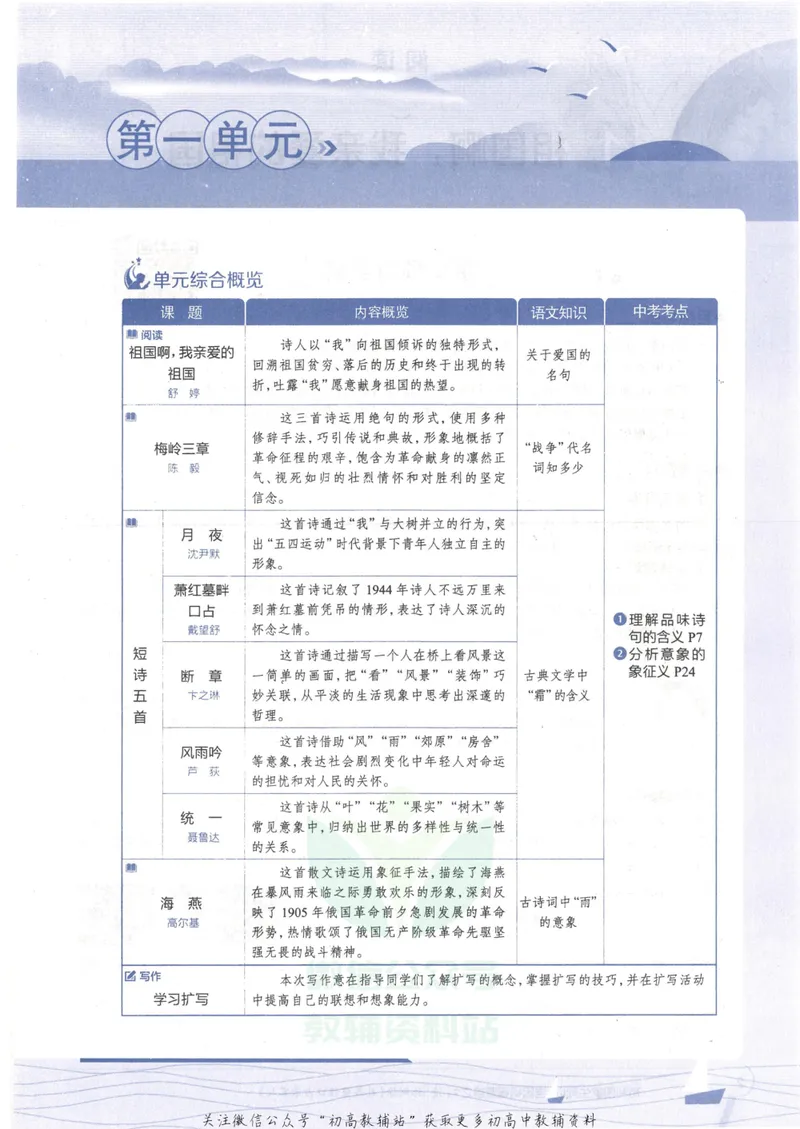 《中学教材全解九年级下册语文人教版_初中全科目同步习题+精品试卷（7-9年级）_25秋初中语文《同步习题+精品试卷》_初中语文试卷7-9年级下册(1)_《中学教材全解》25春》第7页预览