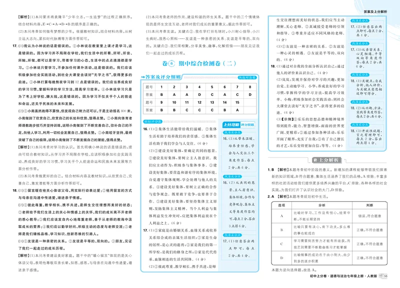 《卷5-卷9_初中全科目同步习题+精品试卷（7-9年级）_25秋初中道法《同步习题+精品试卷》_初中道法7-9年级上册试卷(1)_《初中上分卷》2025秋_2026版_2026《初中上分卷•道法》7上》第3页预览