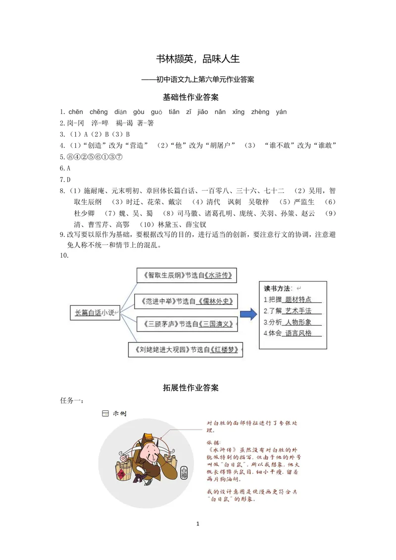《初中语文九年级上册第六单元作业_1答案_初中全科目同步习题+精品试卷（7-9年级）_25秋初中语文《同步习题+精品试卷》_初中语文试卷7-9年级上册(1)_《优秀作业单》_九年级》第1页预览