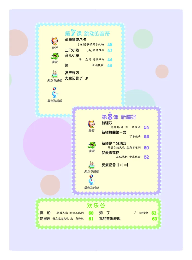 《人音版2年级音乐下册高清教材_光塔笔记小学教辅_2025秋电子课本小学科目-新教材_全部版本•小学音乐电子课本_人音版小学音乐电子课本_人音版小学音乐（五线谱）》第7页预览