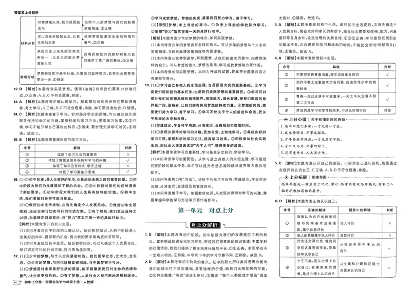 《初中上分卷-道法-7上人教版答案及上分解析_初中全科目同步习题+精品试卷（7-9年级）_25秋初中道法《同步习题+精品试卷》_初中道法7-9年级上册试卷(1)_《初中上分卷》2025秋_2025版》第4页预览