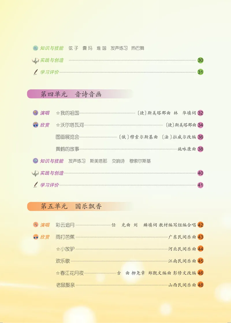 《八年级上册-五线谱_opt_初中音乐_人音版_人音版（五线谱）》第5页预览