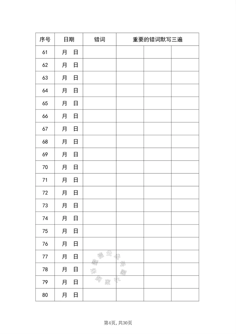 《001.人教PEP英语三年级下册汉译英，英译汉以及重点句子默写+错词汇总表（有答案）公众号：米妈家长圈_小学1-6年级全科全套_1-6年级全科下册_三年级_其他补充资料》第4页预览
