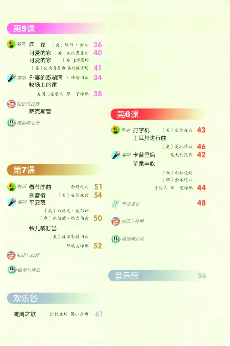 《人音版5年级音乐上册高清教材_光塔笔记小学教辅_2025秋电子课本小学科目-新教材_全部版本•小学音乐电子课本_人音版小学音乐电子课本_人音版小学音乐课本》第4页预览