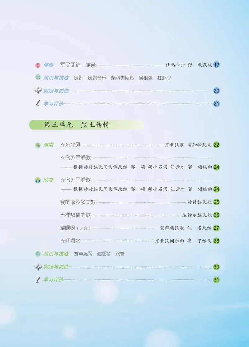 《九年级下册-五线谱_opt_初中音乐_人音版_人音版（五线谱）》第4页预览