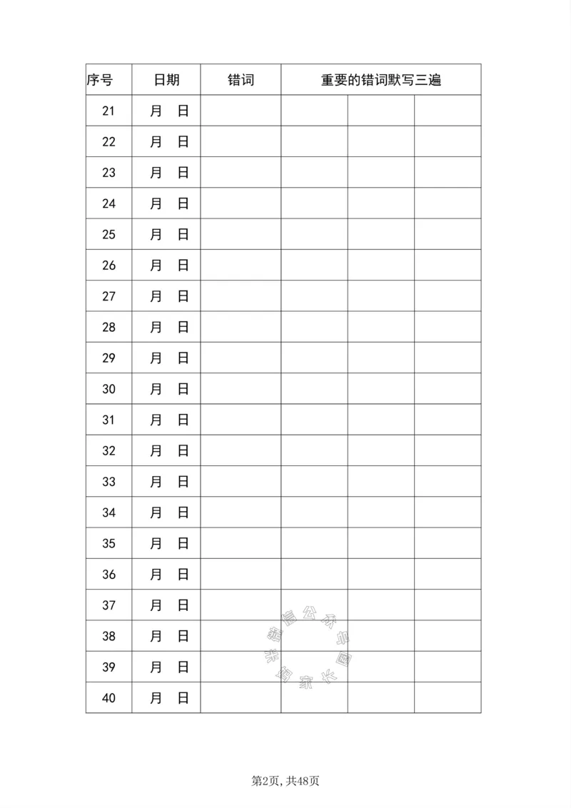 《001.人教PEP英语四年级下册汉译英，英译汉以及重点句子默写+错词汇总表（有答案）公众号：米妈家长圈_小学1-6年级全科全套_1-6年级全科下册_四年级_其他补充资料》第2页预览