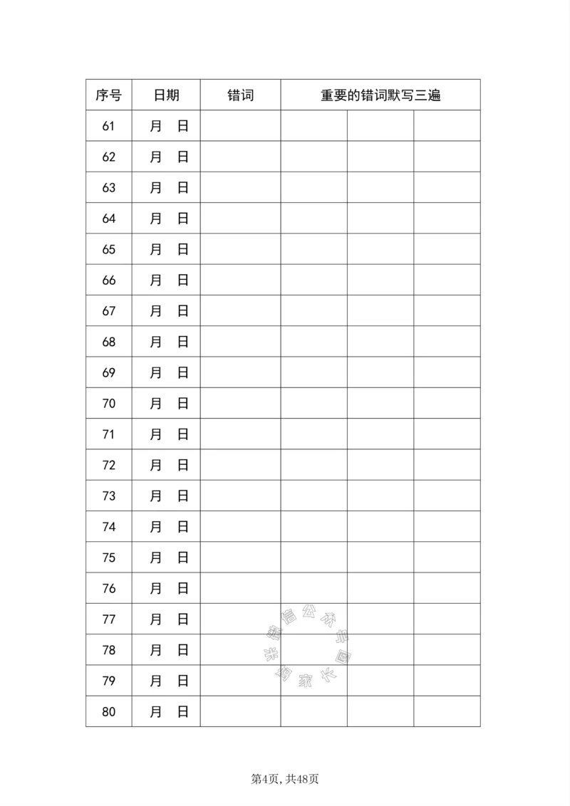 《001.人教PEP英语四年级下册汉译英，英译汉以及重点句子默写+错词汇总表（有答案）公众号：米妈家长圈_小学1-6年级全科全套_1-6年级全科下册_四年级_其他补充资料》第4页预览