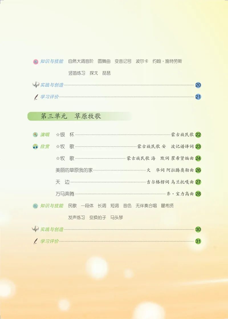 《七年级上册-五线谱_opt_初中音乐_人音版_人音版（五线谱）》第4页预览