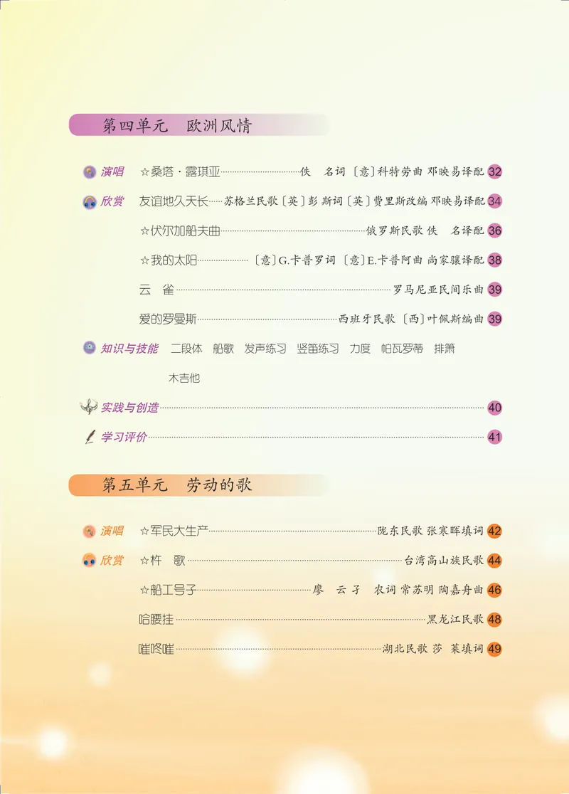 《七年级上册-五线谱_opt_初中音乐_人音版_人音版（五线谱）》第5页预览