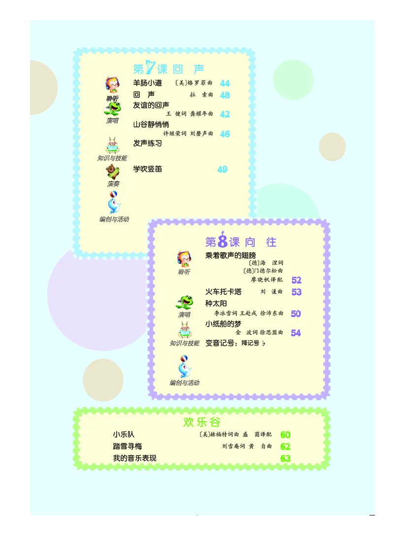 《人音版4年级音乐下册高清教材_光塔笔记小学教辅_2025秋电子课本小学科目-新教材_全部版本•小学音乐电子课本_人音版小学音乐电子课本_人音版小学音乐（简谱）》第7页预览