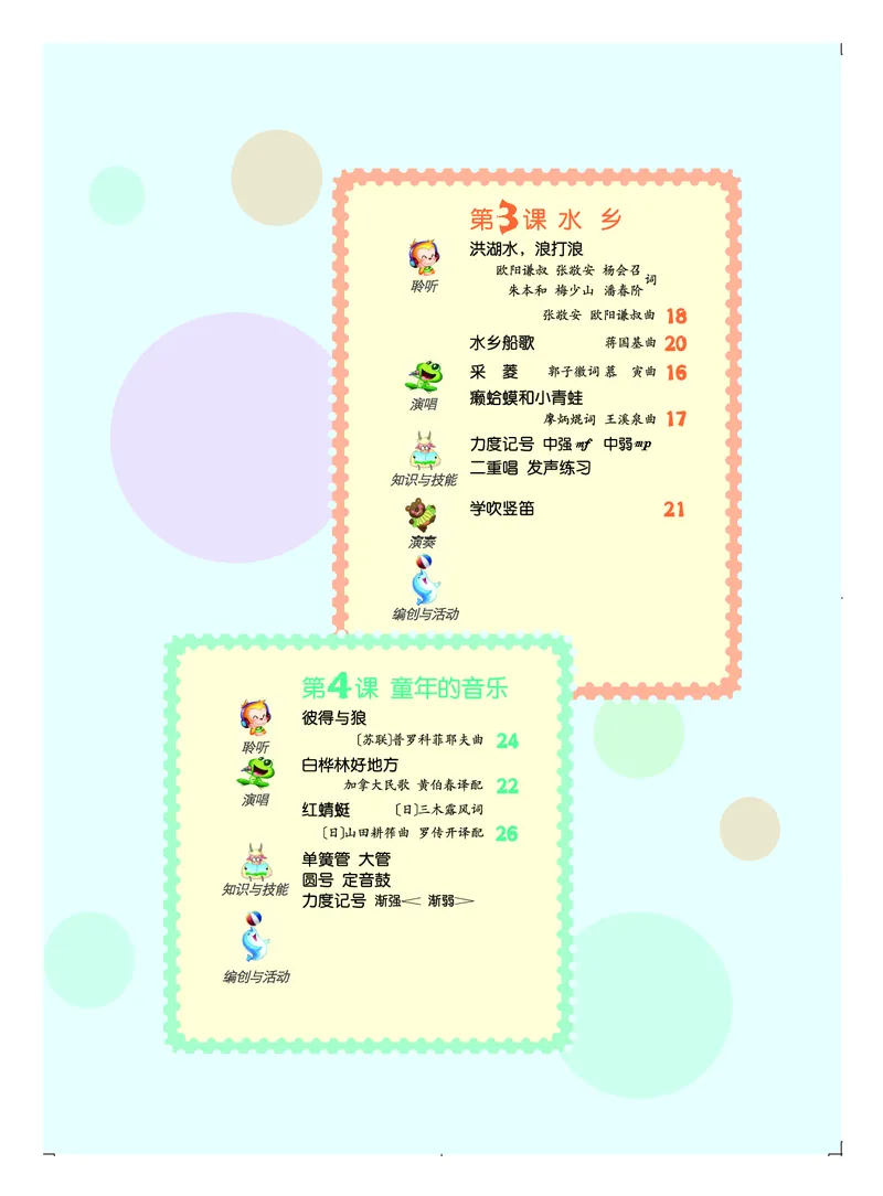 《人音版4年级音乐下册高清教材_光塔笔记小学教辅_2025秋电子课本小学科目-新教材_全部版本•小学音乐电子课本_人音版小学音乐电子课本_人音版小学音乐（五线谱）》第5页预览