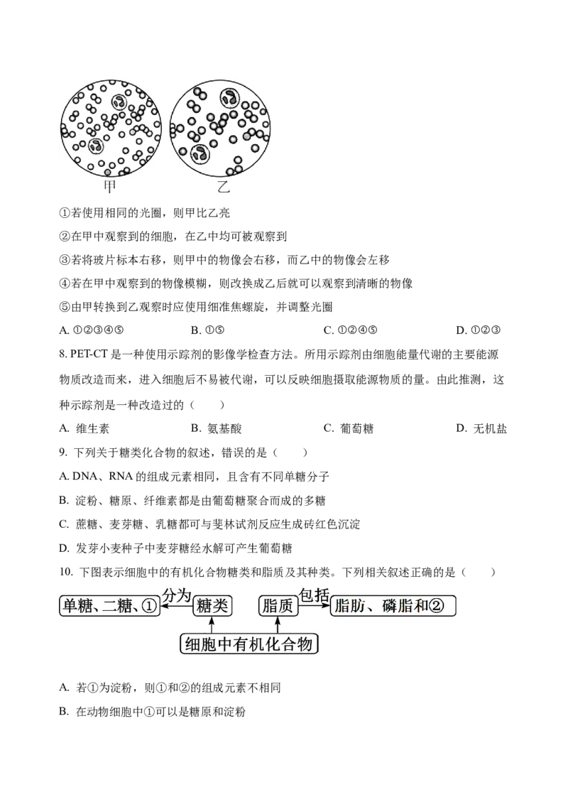 《联盟校期中联考高一年级生物试题_2026年高一《月考+期中考+阶段性检测真题合集》全国各省全科无水印_江苏省盐城市五校2026学年高一上学期期中联考试题（全）》第3页预览