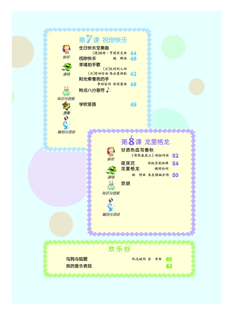 《人音版4年级音乐上册高清教材_光塔笔记小学教辅_2025秋电子课本小学科目-新教材_全部版本•小学音乐电子课本_人音版小学音乐电子课本_人音版小学音乐（五线谱）》第7页预览