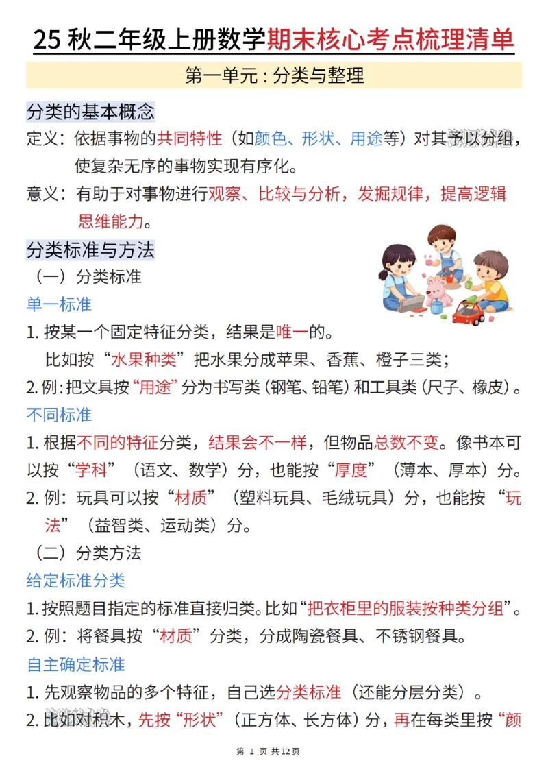 《海豚试卷二年级（上）数学期末核心考点梳理清单_赠送2026小学1-6年级资料合集(按需自取)_二年级_海豚试卷二年级（上）数学期末核心考点梳理清单》第1页预览