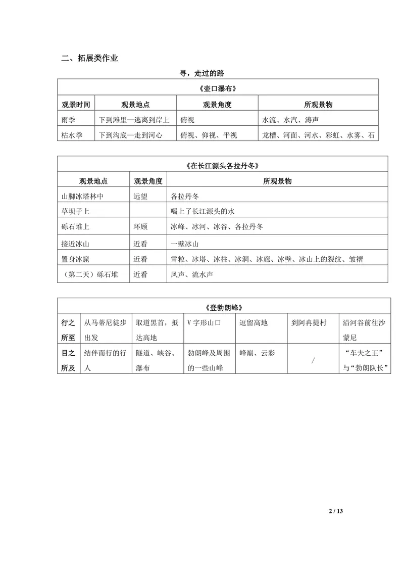 《初中语文八年级下册第5单元游记单元作业_1答案_初中全科目同步习题+精品试卷（7-9年级）_25秋初中语文《同步习题+精品试卷》_初中语文试卷7-9年级上册(1)_《优秀作业单》_八年级》第2页预览