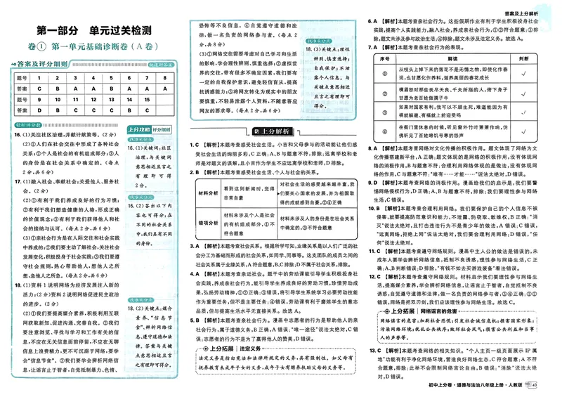 《初中上分卷-道法-8上人教版答案及上分解析_初中全科目同步习题+精品试卷（7-9年级）_25秋初中道法《同步习题+精品试卷》_初中道法7-9年级上册试卷(1)_《初中上分卷》2025秋_2025版》第3页预览