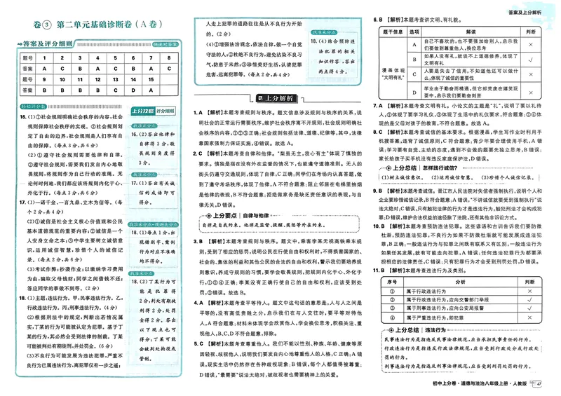 《初中上分卷-道法-8上人教版答案及上分解析_初中全科目同步习题+精品试卷（7-9年级）_25秋初中道法《同步习题+精品试卷》_初中道法7-9年级上册试卷(1)_《初中上分卷》2025秋_2025版》第7页预览