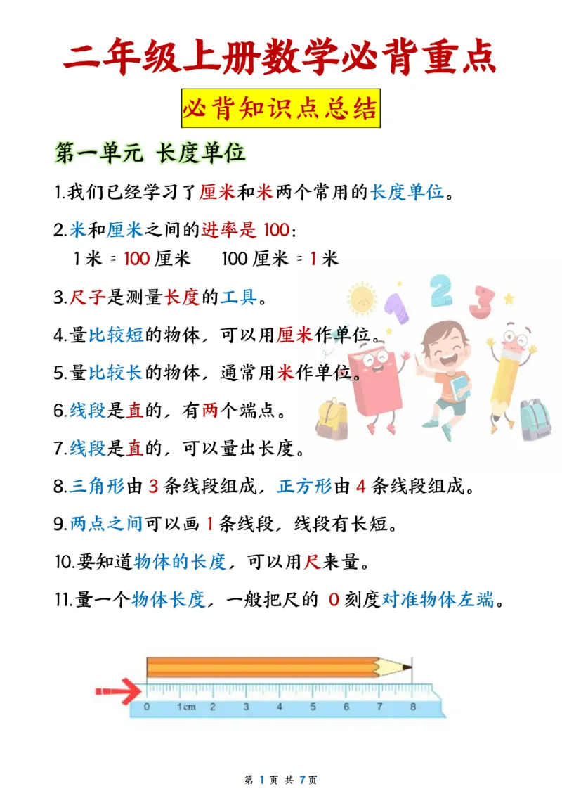 《2024二年级上册数学公式_纯图版(1)_光塔笔记小学教辅_小学资料小学1-6年级上册语文+数学教辅资料合集_二年级上册资料》第1页预览