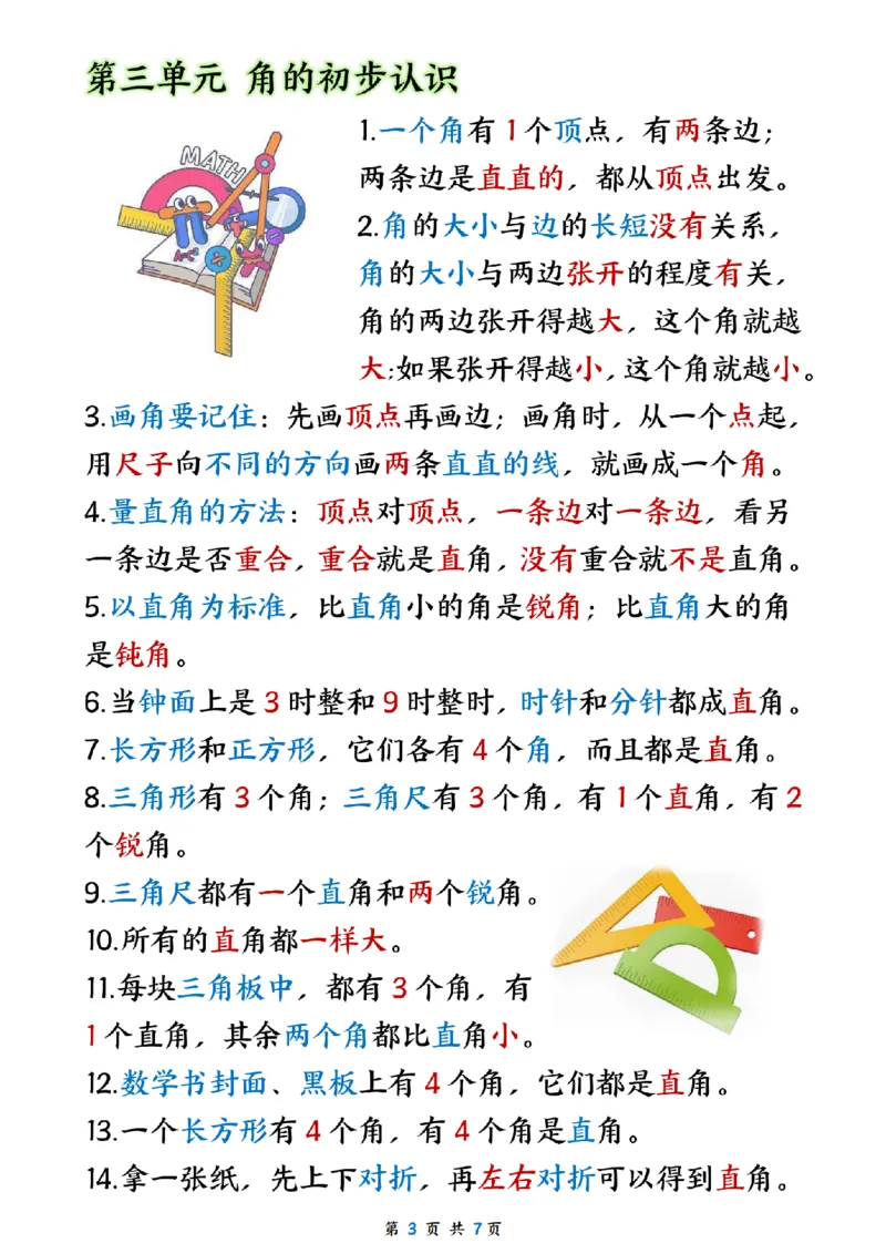 《2024二年级上册数学公式_纯图版(1)_光塔笔记小学教辅_小学资料小学1-6年级上册语文+数学教辅资料合集_二年级上册资料》第3页预览