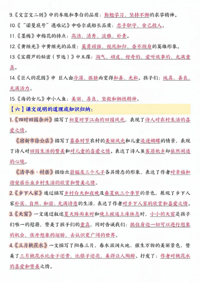 《四年级（下）语文预习必背知识点汇总_赠送2026小学1-6年级资料合集(按需自取)_四年级》第7页预览